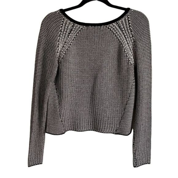 FunSport Black and White Sweater with Zipper Across Front Womens Medium - Picture 3 of 9